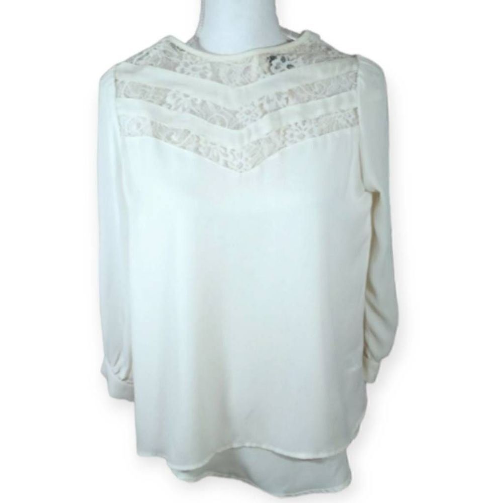 LOVE & HAIGHT CREAM BLOUSE SZ.XS EUC.